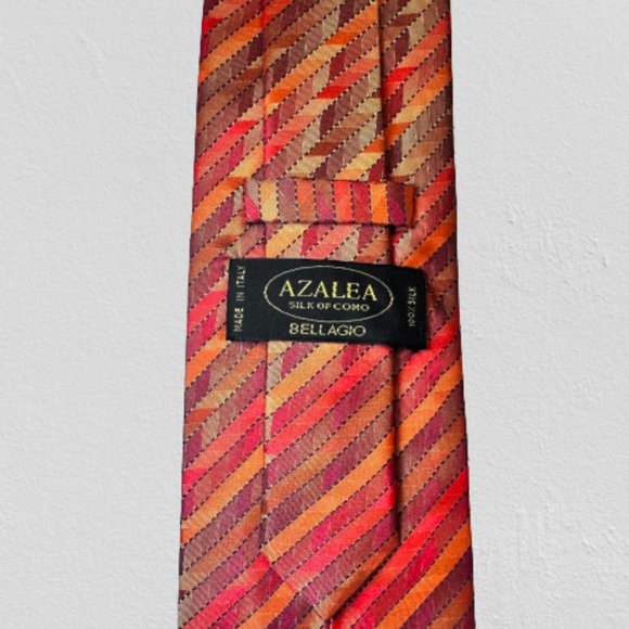 Azalea Tie 100% Silk Tie Made in Bellagio Como Italy Geometric Pattern - Picture 1 of 5